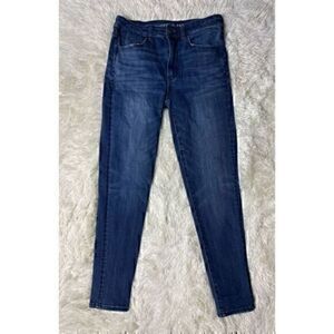 EUC Dark Blue American Eagle Super Stretch Super Highrise Jegging Size 6 Short